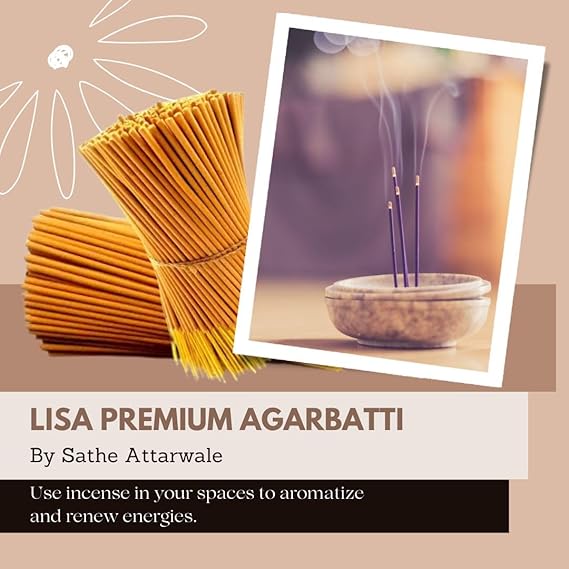 Lisa Premium Agarbatti by Sathe Attarwale | Luxury Incense Sticks for Pooja, Aromatherapy, Meditation, Yoga, Home (125) - Image 4