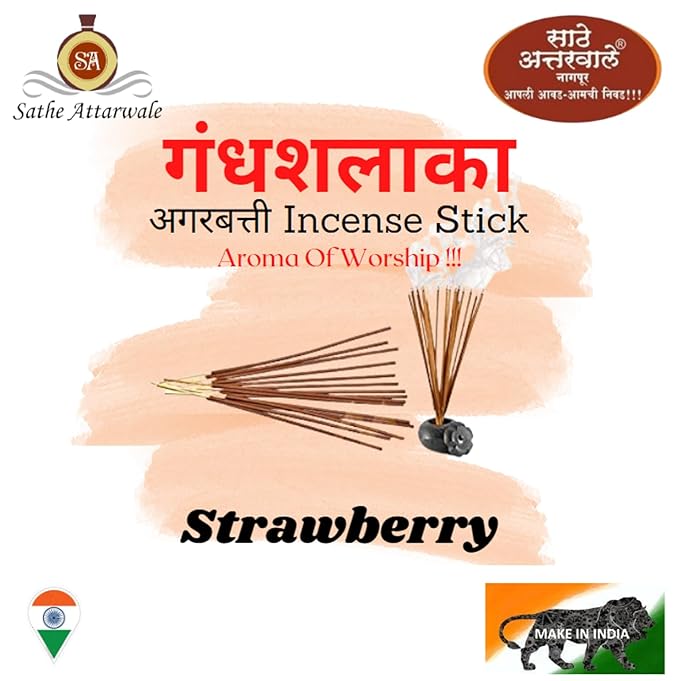 Strawberry Premium Agarbatti by Sathe Attarwale | Luxury Incense Sticks for Pooja, Aromatherapy, Meditation, Yoga, - Image 6